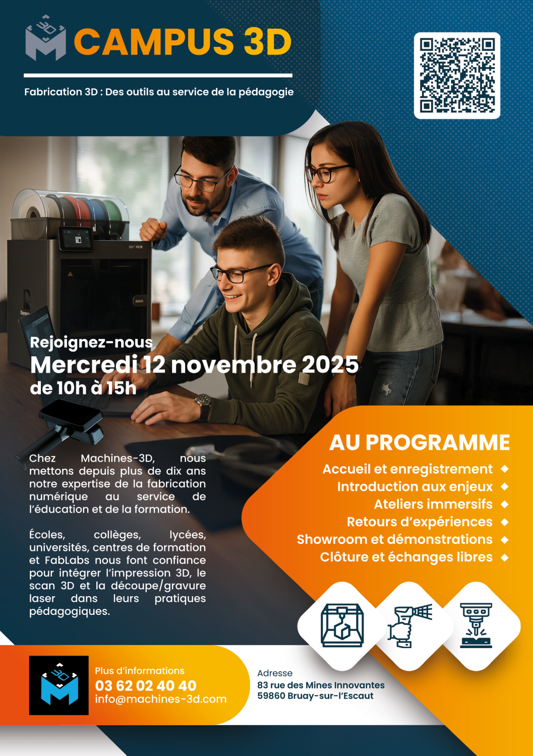 Machines-3D Campus 3D event poster and programme design
