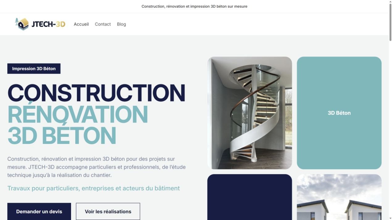 JTECH-3D website and visual identity